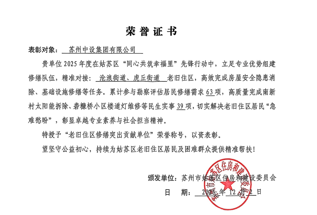 【捷报频传】苏州中设集团副总经理汤永强荣获江苏省五一劳动奖章、集团公司再获表彰 【捷报频传】苏州中设集团副总经理汤永强荣获江苏省五一劳动奖章、集团公司再获表彰